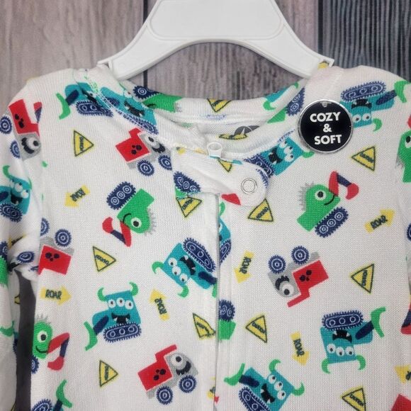 Baby Boy Footless One Piece Knit Pajamas White Size 24m - Picture 2 of 6